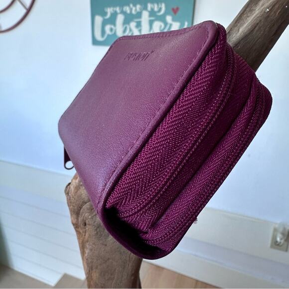 Buxton - Leather RFID Card And Coin Wallet, burgundy - Picture 3 of 8